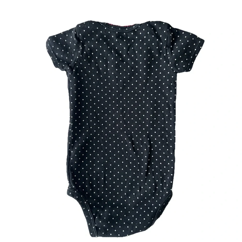 Carter's Girl Baby Clothing Cupcake 18 Months Polka Dot Black‎ White 1-Piece